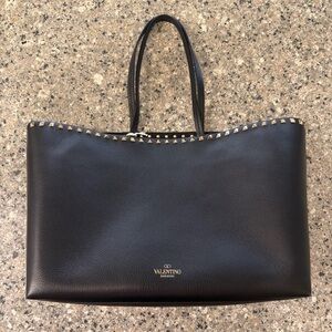 Valentino Garavani Black Studded Tote